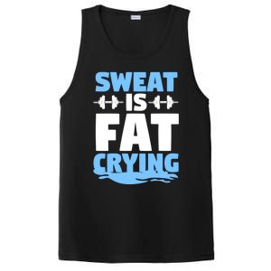 Gym Workout Fitness Exercise Coach Sweat Is Fat Crying Gift PosiCharge Competitor Tank