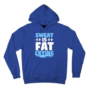 Gym Workout Fitness Exercise Coach Sweat Is Fat Crying Gift Hoodie