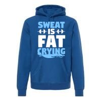 Gym Workout Fitness Exercise Coach Sweat Is Fat Crying Gift Premium Hoodie