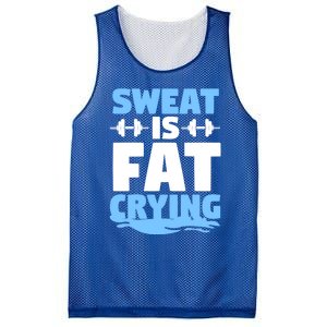 Gym Workout Fitness Exercise Coach Sweat Is Fat Crying Gift Mesh Reversible Basketball Jersey Tank