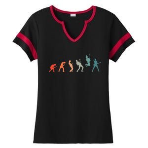 Guitarist With Guitar Evolution Ladies Halftime Notch Neck Tee