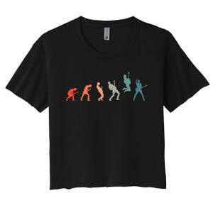 Guitarist With Guitar Evolution Women's Crop Top Tee