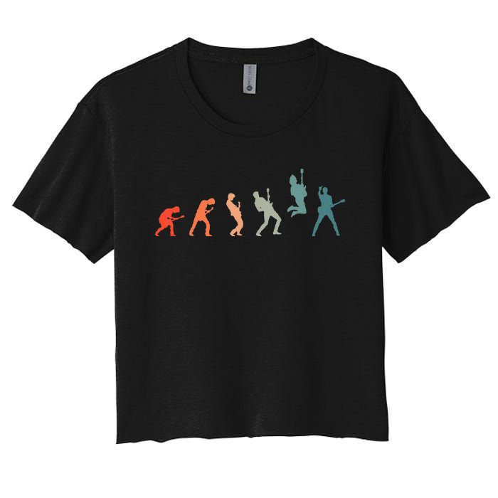 Guitarist With Guitar Evolution Women's Crop Top Tee