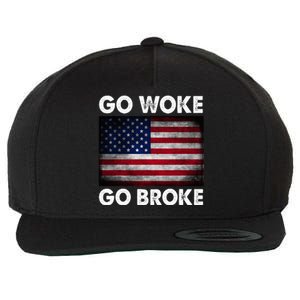 Go Woke Go Broke Wool Snapback Cap