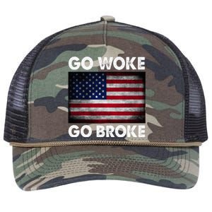 Go Woke Go Broke Retro Rope Trucker Hat Cap