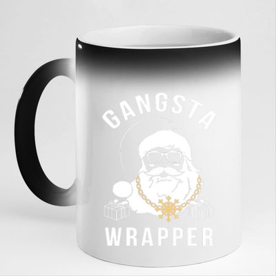 Gangsta Wrapper Gangster Santa Funny Christmas Gift 11oz Black Color Changing Mug