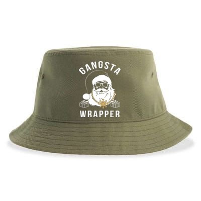 Gangsta Wrapper Gangster Santa Funny Christmas Gift Sustainable Bucket Hat