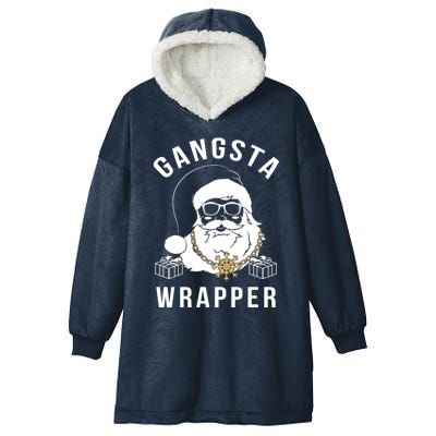 Gangsta Wrapper Gangster Santa Funny Christmas Gift Hooded Wearable Blanket