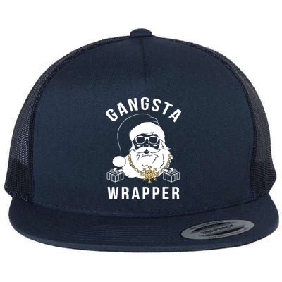 Gangsta Wrapper Gangster Santa Funny Christmas Gift Flat Bill Trucker Hat