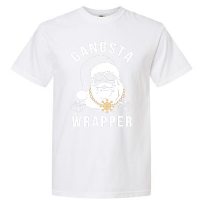 Gangsta Wrapper Gangster Santa Funny Christmas Gift Garment-Dyed Heavyweight T-Shirt