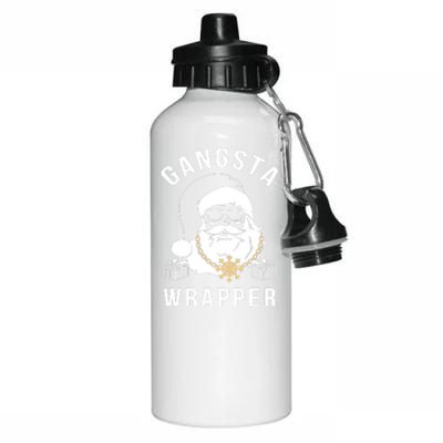 Gangsta Wrapper Gangster Santa Funny Christmas Gift Aluminum Water Bottle 