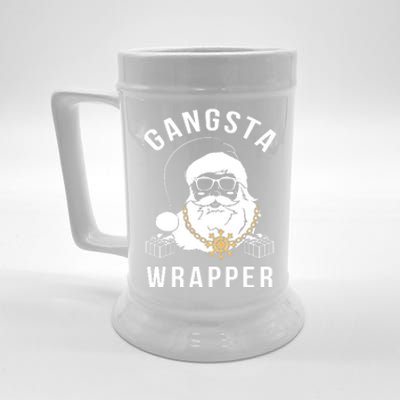 Gangsta Wrapper Gangster Santa Funny Christmas Gift Beer Stein