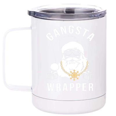 Gangsta Wrapper Gangster Santa Funny Christmas Gift 12 oz Stainless Steel Tumbler Cup