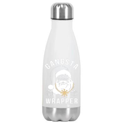 Gangsta Wrapper Gangster Santa Funny Christmas Gift Stainless Steel Insulated Water Bottle