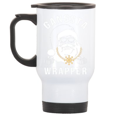 Gangsta Wrapper Gangster Santa Funny Christmas Gift Stainless Steel Travel Mug