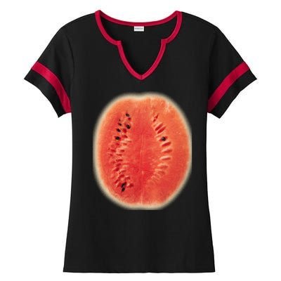 Giant Watermelon Ladies Halftime Notch Neck Tee