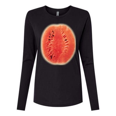 Giant Watermelon Womens Cotton Relaxed Long Sleeve T-Shirt