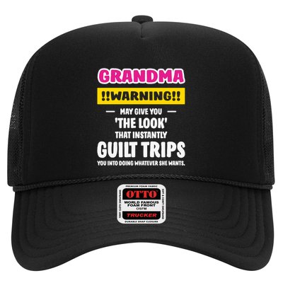 Grandma Warning Guilt Trips You GrandmotherS Day Present Cool Gift Trucker Hat