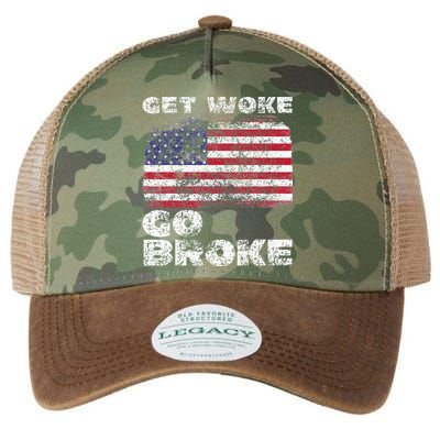 Get Woke Go Broke Funny Anti Woke Cancel Culture Joke Legacy Tie Dye Trucker Hat