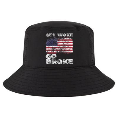 Get Woke Go Broke Funny Anti Woke Cancel Culture Joke Cool Comfort Performance Bucket Hat