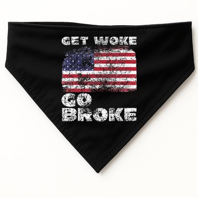 Get Woke Go Broke Funny Anti Woke Cancel Culture Joke USA-Made Doggie Bandana