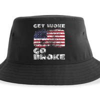 Get Woke Go Broke Funny Anti Woke Cancel Culture Joke Sustainable Bucket Hat