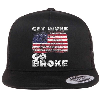 Get Woke Go Broke Funny Anti Woke Cancel Culture Joke Flatbill Hat