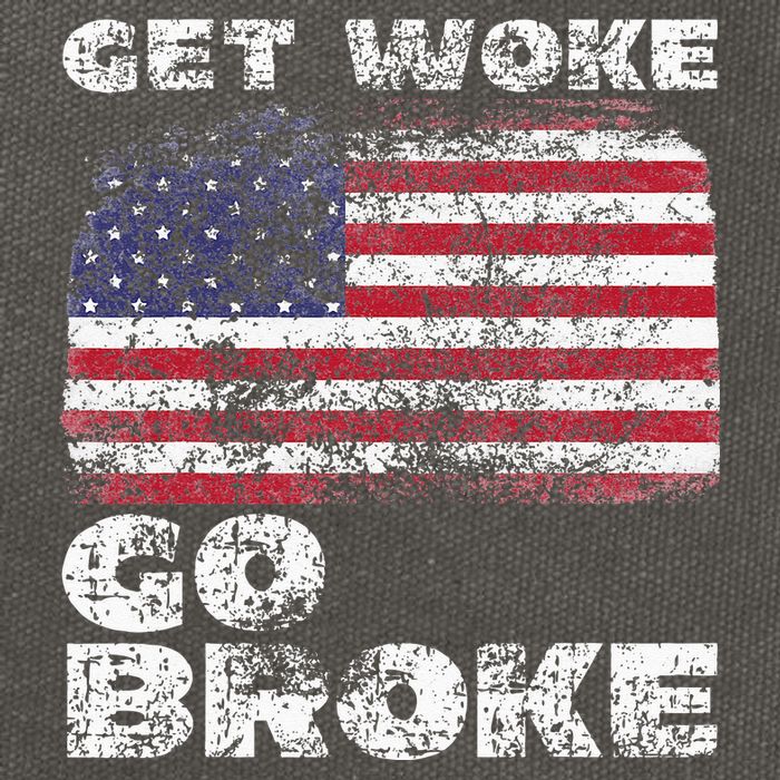 Get Woke Go Broke Funny Anti Woke Cancel Culture Joke Cotton Canvas Backpack