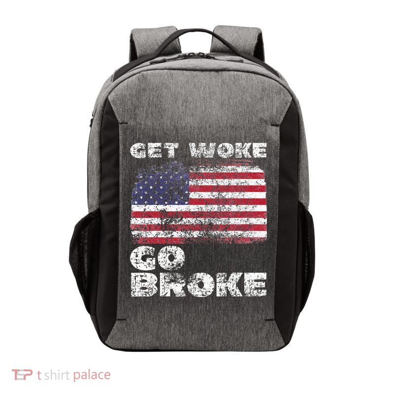 Get Woke Go Broke Funny Anti Woke Cancel Culture Joke Vector Backpack