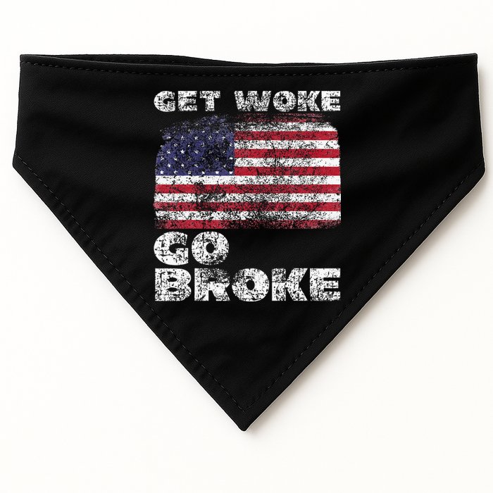 Get Woke Go Broke Funny Anti Woke Cancel Culture Joke USA-Made Doggie Bandana