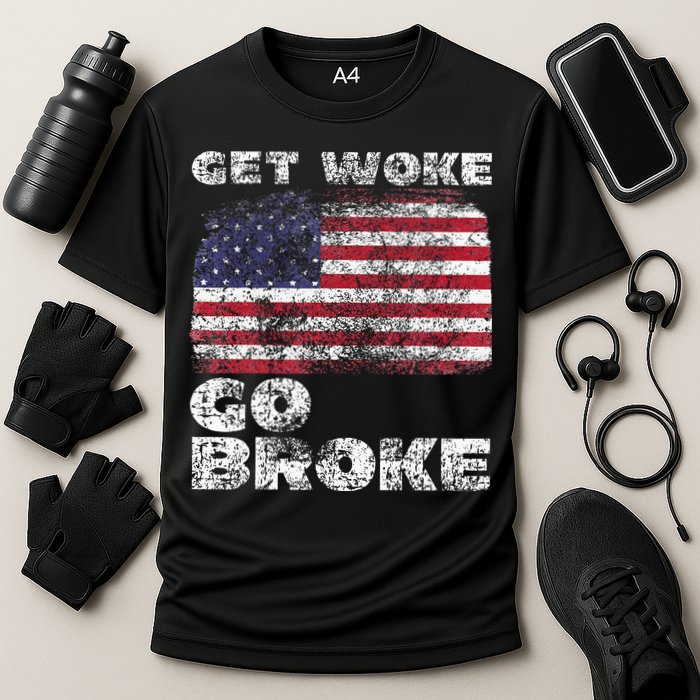 Get Woke Go Broke Funny Anti Woke Cancel Culture Joke Cooling Performance Crew T-Shirt
