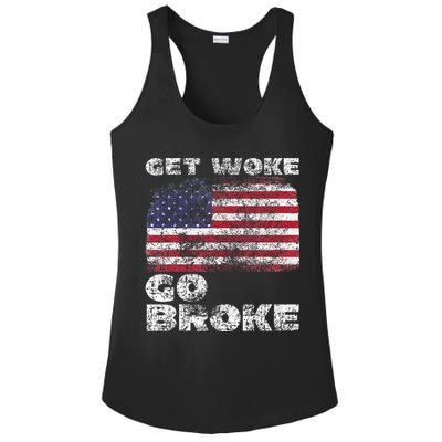 Get Woke Go Broke Funny Anti Woke Cancel Culture Joke Ladies PosiCharge Competitor Racerback Tank
