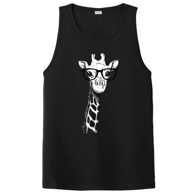 Giraffe With Glasses Gift For Zoo Animal Lovers PosiCharge Competitor Tank