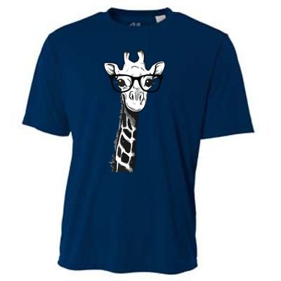 Giraffe With Glasses Gift For Zoo Animal Lovers Cooling Performance Crew T-Shirt