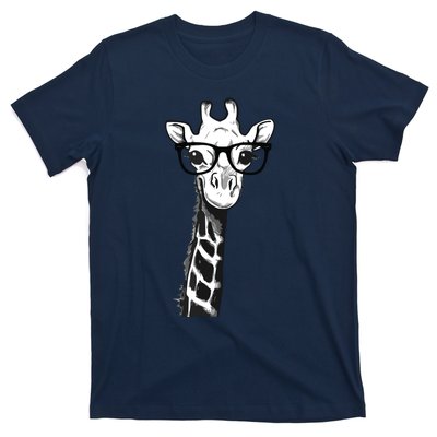 Giraffe With Glasses Gift For Zoo Animal Lovers T-Shirt