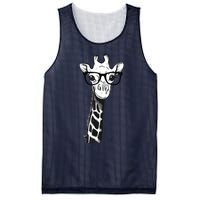 Giraffe With Glasses Gift For Zoo Animal Lovers Mesh Reversible Basketball Jersey Tank