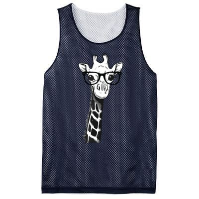 Giraffe With Glasses Gift For Zoo Animal Lovers Mesh Reversible Basketball Jersey Tank