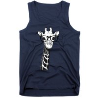 Giraffe With Glasses Gift For Zoo Animal Lovers Tank Top