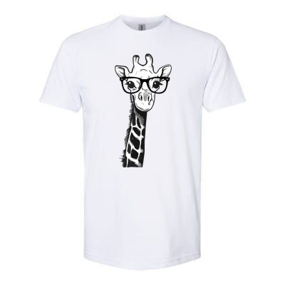 Giraffe With Glasses Gift For Zoo Animal Lovers Softstyle CVC T-Shirt