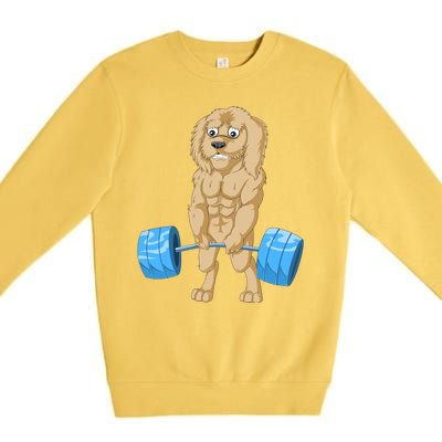 Goldendoodle Weightlifting Premium Crewneck Sweatshirt