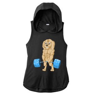 Goldendoodle Weightlifting Ladies PosiCharge Tri-Blend Wicking Draft Hoodie Tank