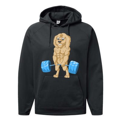 Goldendoodle Weightlifting Performance Fleece Hoodie