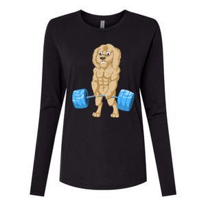 Goldendoodle Weightlifting Womens Cotton Relaxed Long Sleeve T-Shirt