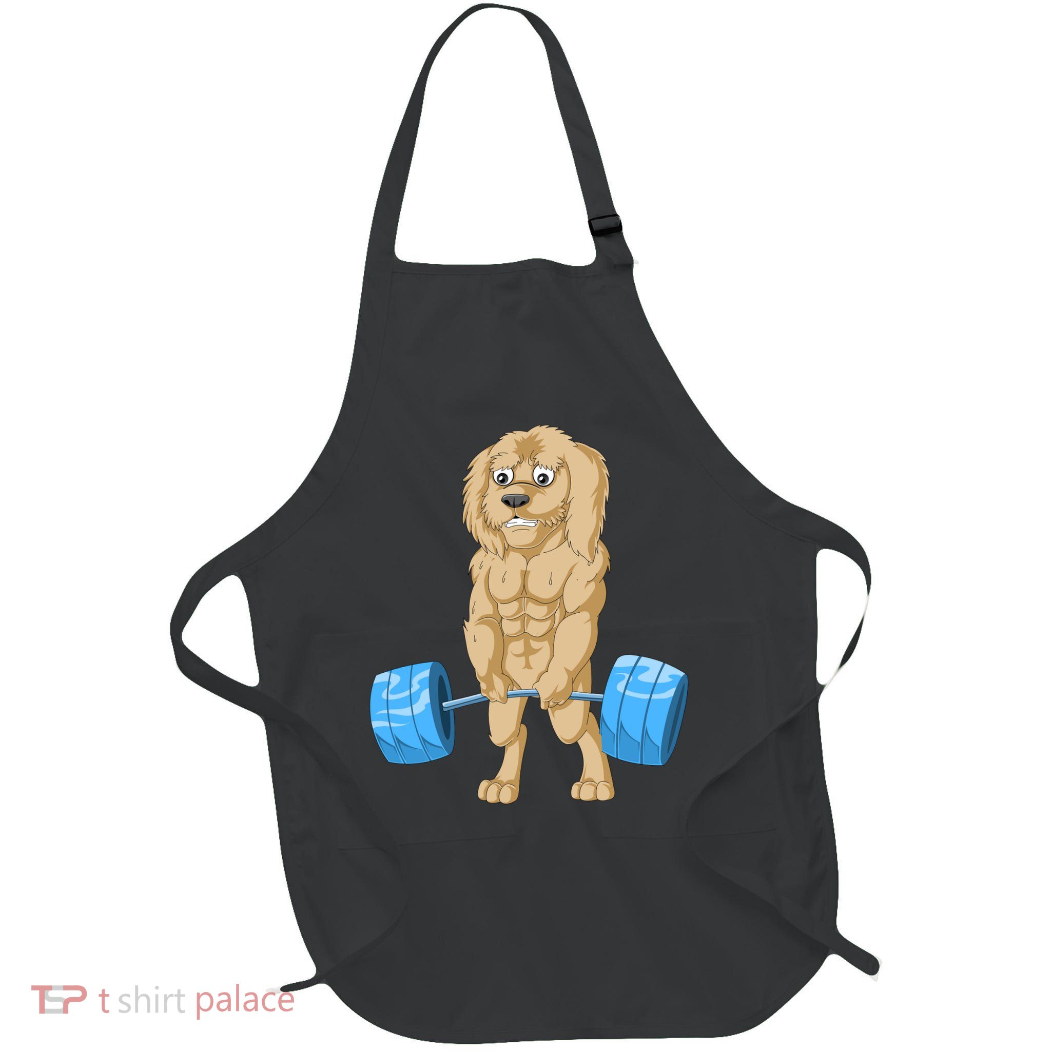 Goldendoodle Weightlifting Full-Length Apron With Pockets