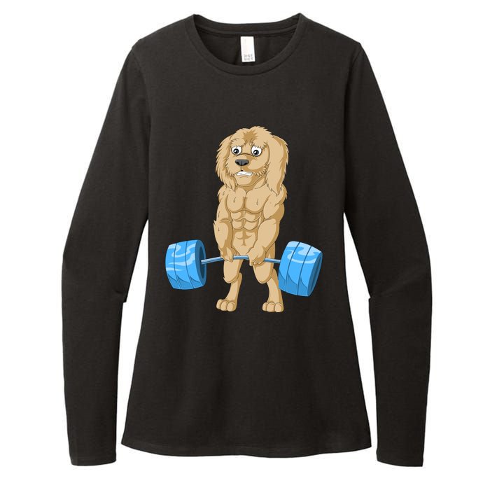 Goldendoodle Weightlifting Womens CVC Long Sleeve Shirt