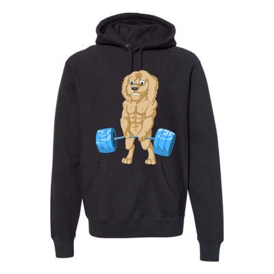 Goldendoodle Weightlifting Premium Hoodie