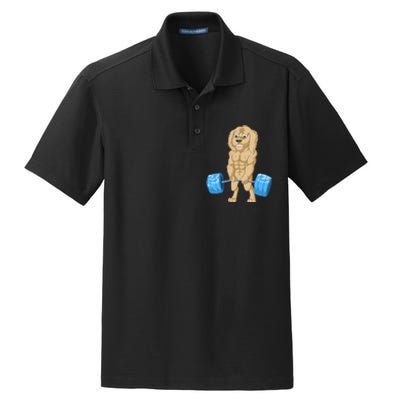 Goldendoodle Weightlifting Dry Zone Grid Polo