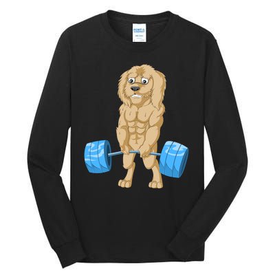 Goldendoodle Weightlifting Tall Long Sleeve T-Shirt