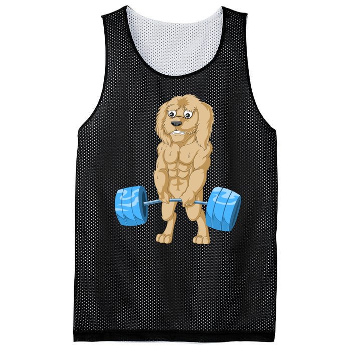 Goldendoodle Weightlifting Mesh Reversible Basketball Jersey Tank