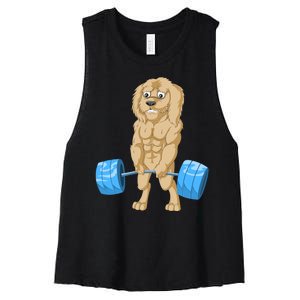 Goldendoodle Weightlifting Women's Racerback Cropped Tank